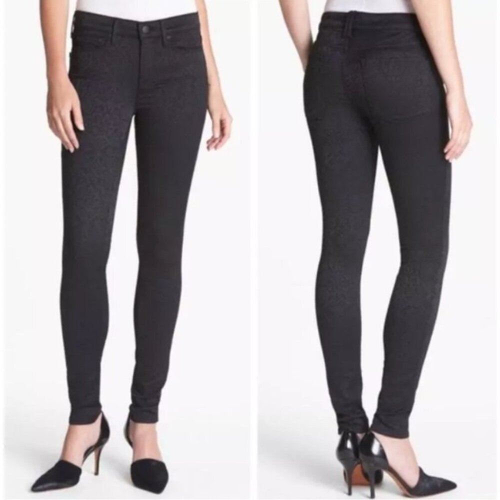 Vince. Skinny Black Jeans Brocade Textured Jacquard Damask Dv166-2096 Size 27